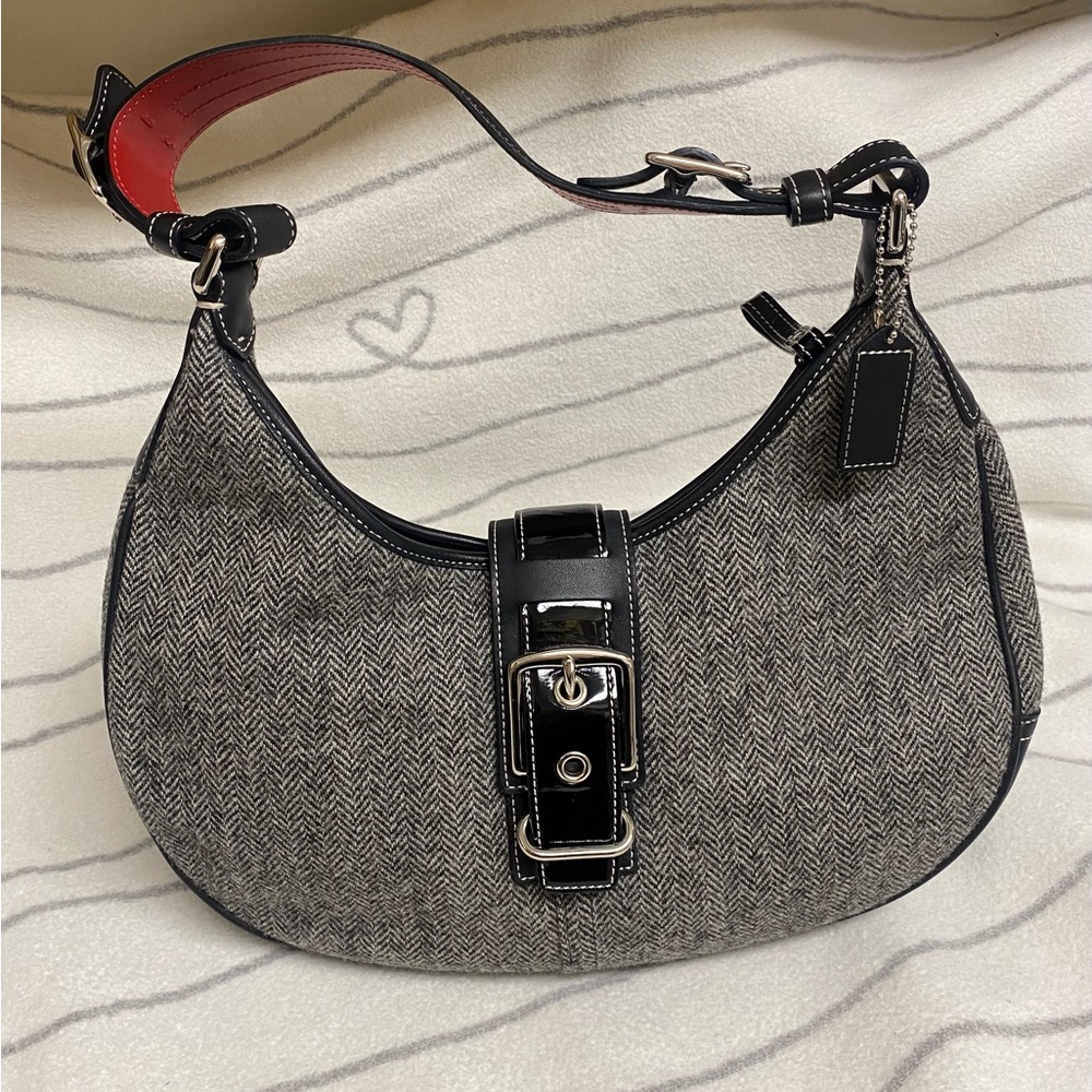 Coach Soho Buckle Flap Tweed Hobo